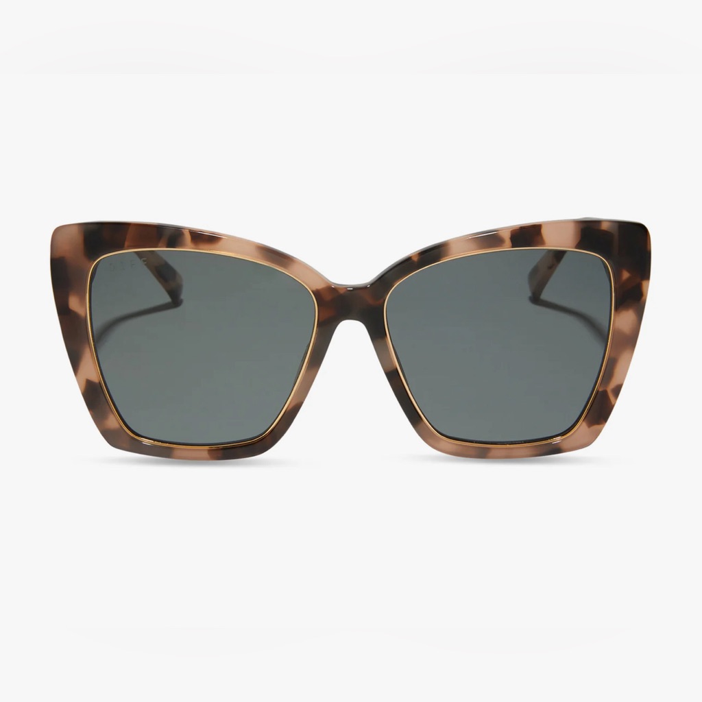 Diff Sunglasses Becky Iv Himalayan Tortoise Grey Polarized Nwt Msrp $162